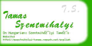 tamas szentmihalyi business card